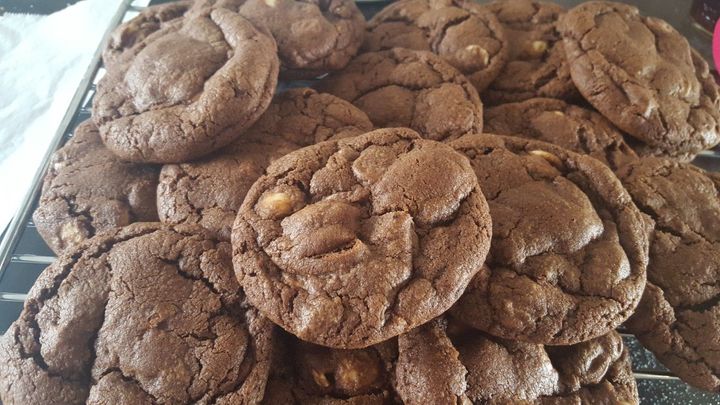 Double chocolate chewy cookies